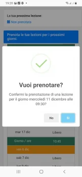 schermata da Smartphone della pagina di conferma della prenotazione