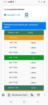 schermata da Smartphone della pagina di avvenuta prenotazione